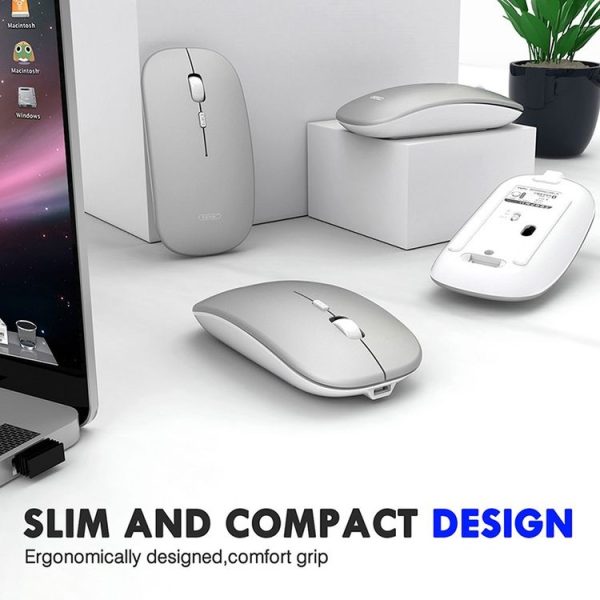 Inphic PM1 Office Mute Wireless Laptop Mouse, Style: Matte (Space Silver) - Image 3