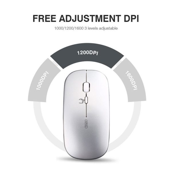 Inphic PM1 Office Mute Wireless Laptop Mouse, Style: Matte (Space Silver) - Image 8