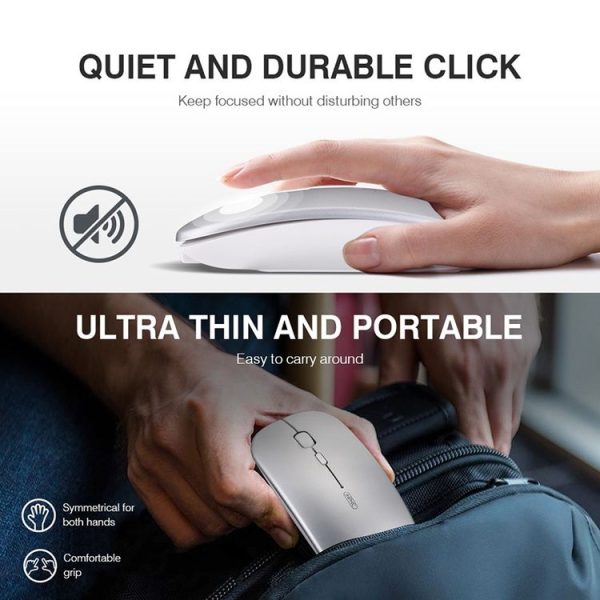 Inphic PM1 Office Mute Wireless Laptop Mouse, Style: Bluetooth (Space Silver) - Image 7