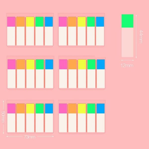 5pcs Fluorescent Transparent Small Sticker Note Indicator Label Index Sticker, Specification: 7664 (One Pack) - Image 2