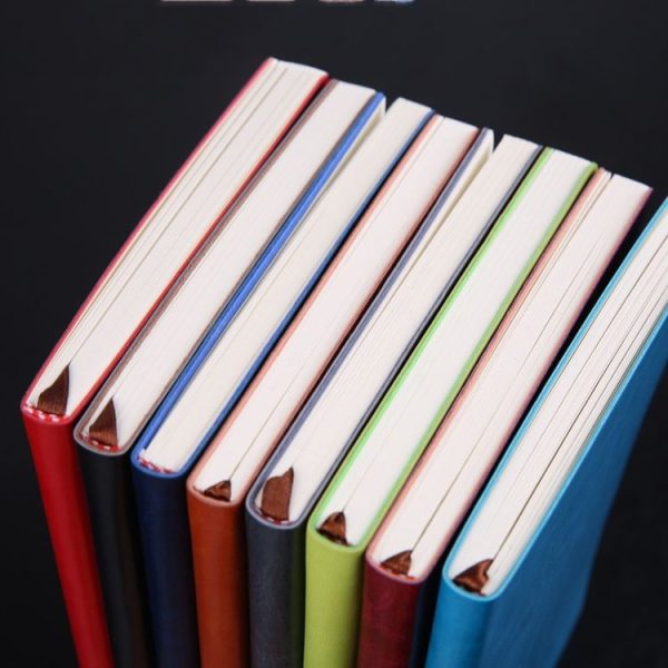 Notebook Student Notepad Diary Book Business Record Book PU Notebook, Cover color: B5 Plain Weave Black - Image 2