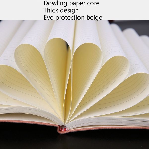 Notebook Student Notepad Diary Book Business Record Book PU Notebook, Cover color: B5 Plain Weave Black - Image 4