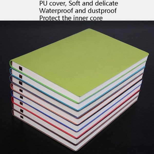 Notebook Student Notepad Diary Book Business Record Book PU Notebook, Cover color: B5 Plain Weave Black - Image 7