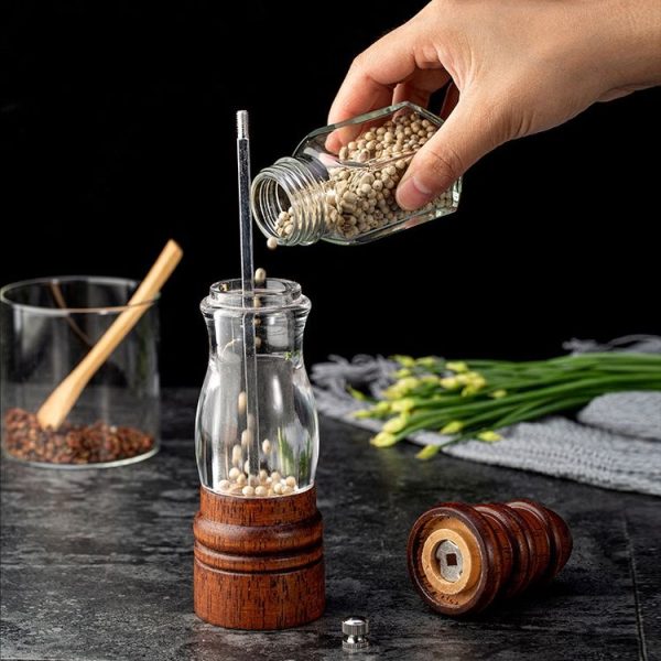 Wooden Lighthouse Shape Pepper Grinder Household Manual Sea Salt Grinding Tool, Specification: 8 inch - Image 2
