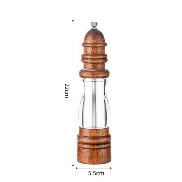 Wooden Lighthouse Shape Pepper Grinder Household Manual Sea Salt Grinding Tool, Specification: 8 inch - Image 3
