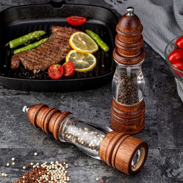 Wooden Lighthouse Shape Pepper Grinder Household Manual Sea Salt Grinding Tool, Specification: 8 inch - Image 6