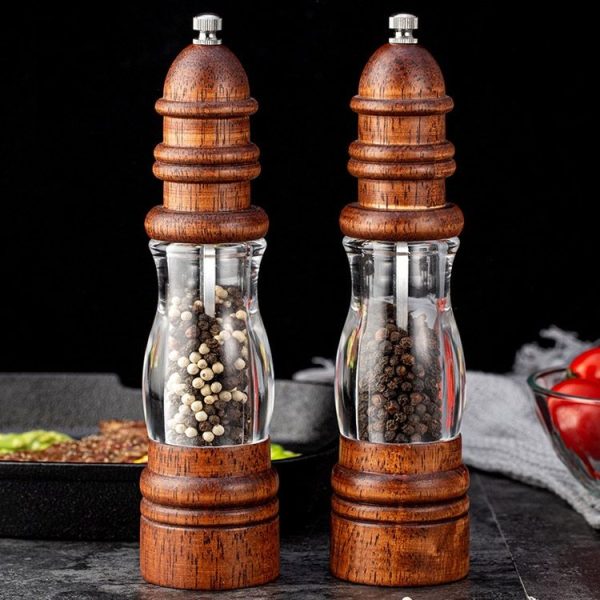 Wooden Lighthouse Shape Pepper Grinder Household Manual Sea Salt Grinding Tool, Specification: 8 inch - Image 7