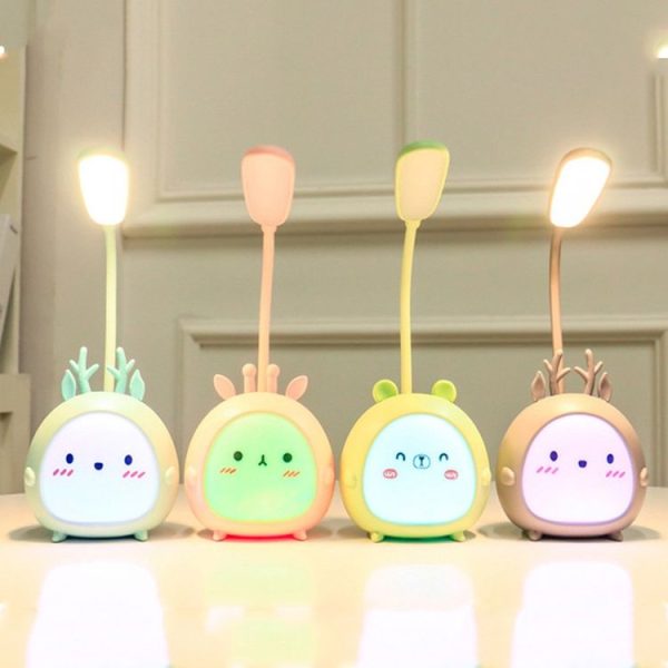 YW2021 Cartoon Cute LED Eye Protection Desk Lamp Student Dormitory Bedroom Folding Reading Desk Lamp, Colour: Blue Lamb - Image 2