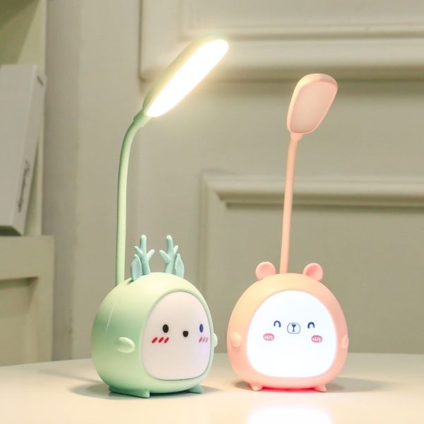 YW2021 Cartoon Cute LED Eye Protection Desk Lamp Student Dormitory Bedroom Folding Reading Desk Lamp, Colour: Blue Lamb - Image 6