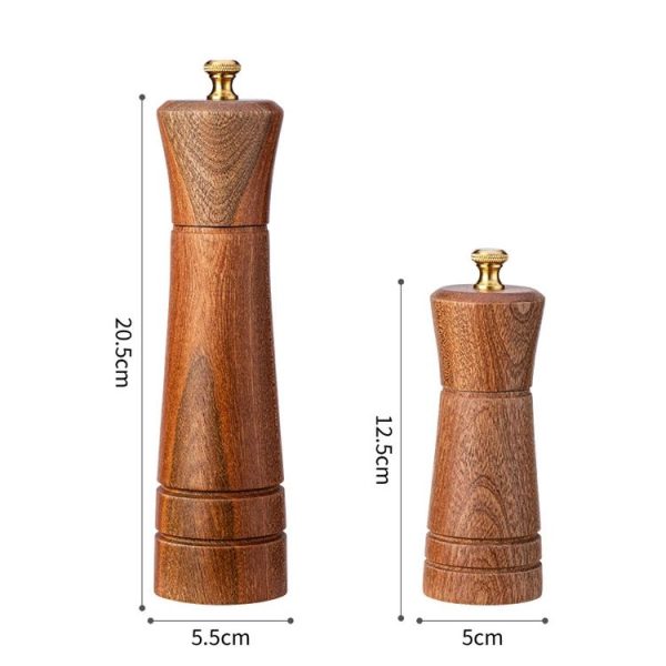 Wood Pepper Grinder Kitchen Household Manual Solid Pepper Powder Black Pepper Mill Grinder Bottle Seasoning Jar, Specification: 5 inch - Image 2