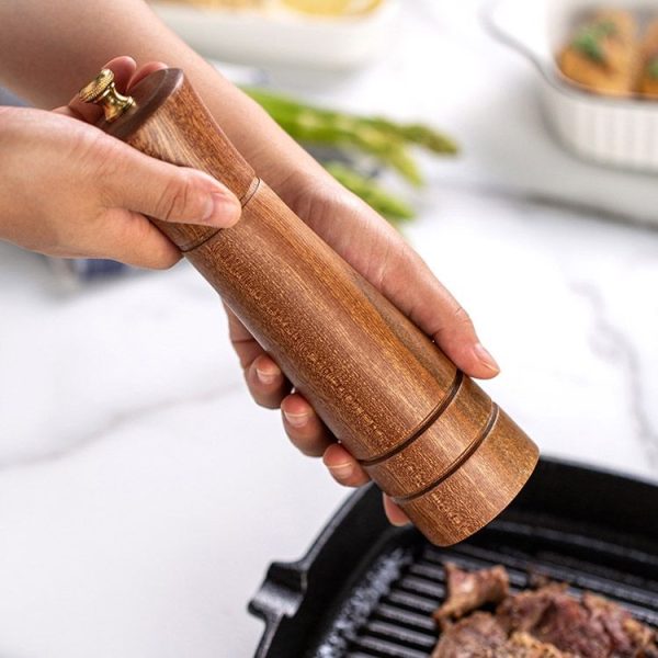 Wood Pepper Grinder Kitchen Household Manual Solid Pepper Powder Black Pepper Mill Grinder Bottle Seasoning Jar, Specification: 5 inch - Image 4