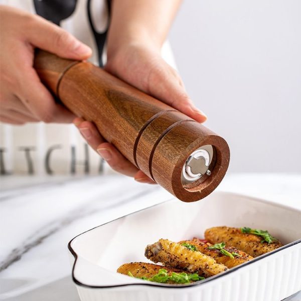 Wood Pepper Grinder Kitchen Household Manual Solid Pepper Powder Black Pepper Mill Grinder Bottle Seasoning Jar, Specification: 5 inch - Image 5