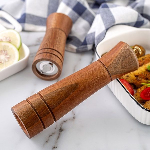 Wood Pepper Grinder Kitchen Household Manual Solid Pepper Powder Black Pepper Mill Grinder Bottle Seasoning Jar, Specification: 5 inch - Image 6