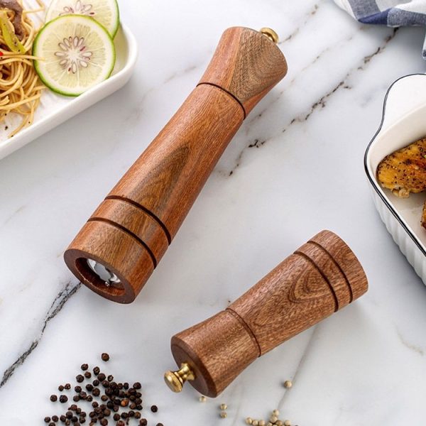 Wood Pepper Grinder Kitchen Household Manual Solid Pepper Powder Black Pepper Mill Grinder Bottle Seasoning Jar, Specification: 5 inch - Image 7