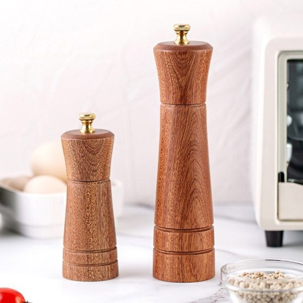 Wood Pepper Grinder Kitchen Household Manual Solid Pepper Powder Black Pepper Mill Grinder Bottle Seasoning Jar, Specification: 5 inch - Image 8