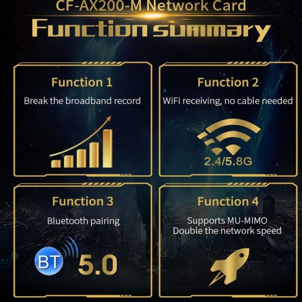 COMFAST CF-AX200 M Gaming Game 3000Mbps Wireless Network Card Dual Band 5.0 Bluetooth WiFi High Power Wireless Network Card - Image 7