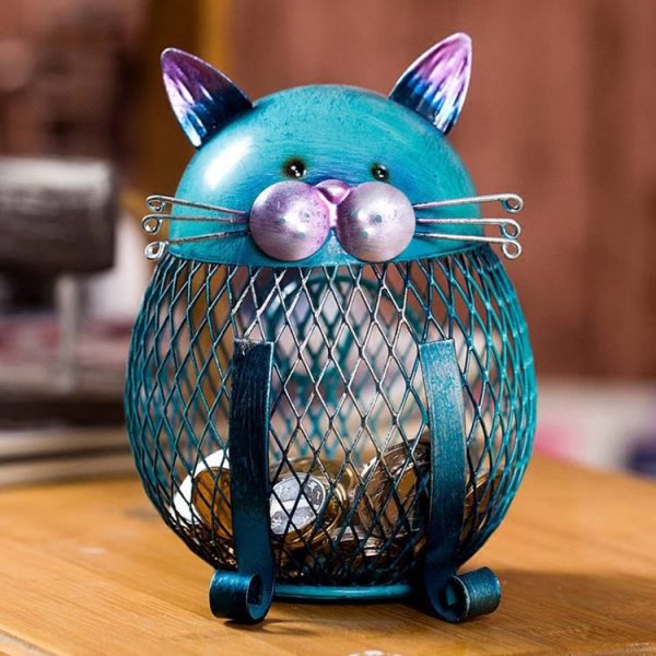 Cat Piggy Bank Metal Coin Bank Money Box Figurines Coin Box Saving Money Home Decor New Year Christmas Gift For Kids - Image 6