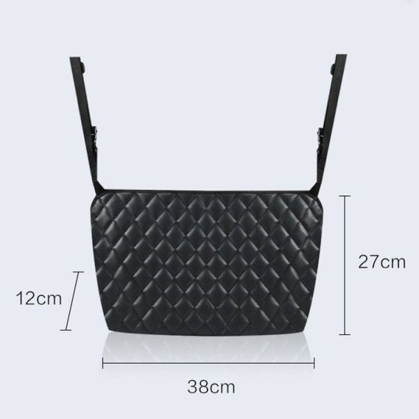 Car Storage Net Pocket Between Two Seats Storage Bag Universal Car Screen Suspension Car Storage (Black) - Image 3