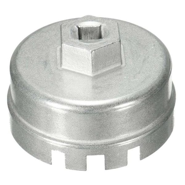 64.5mm Aluminum Oil Filter Wrench Cap Socket Remover Tool for Lexus Toyota Corolla Highlander RAV4 Camry Universal Housing (Silver) - Image 2