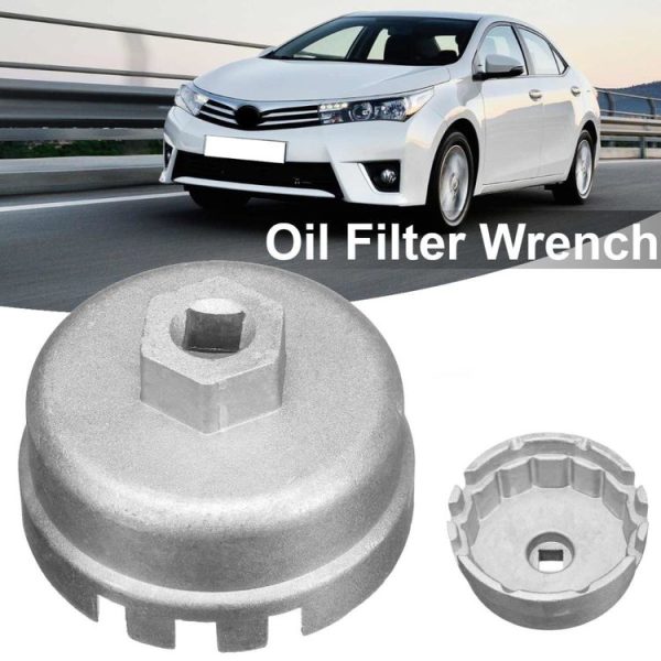 64.5mm Aluminum Oil Filter Wrench Cap Socket Remover Tool for Lexus Toyota Corolla Highlander RAV4 Camry Universal Housing (Silver) - Image 7