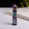 Natural Rough Stone Hexagonal Crystal Column Colorful Fluorite Column Ornaments, Size: 13.1-14 cm - Image 2