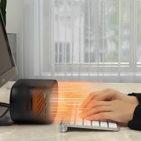 Small Mini Student Hand Warmer Heater Office Desktop Heater, CN Plug (Black)
