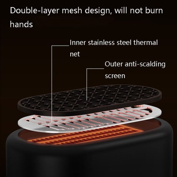 Small Mini Student Hand Warmer Heater Office Desktop Heater, CN Plug (Black) - Image 3