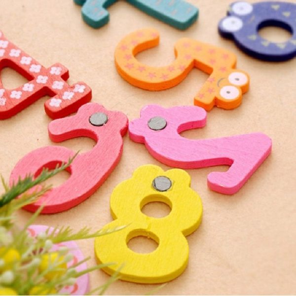 2 Packs Cartoon Digital Wooden Magnetic Refrigerator Stickers Early Childhood Teaching Aids - Image 2