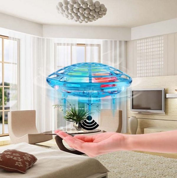 Colorful Lights 5 Induction Quadcopter UFO Mini Drone, Colour: Blue + Remote Control - Image 4