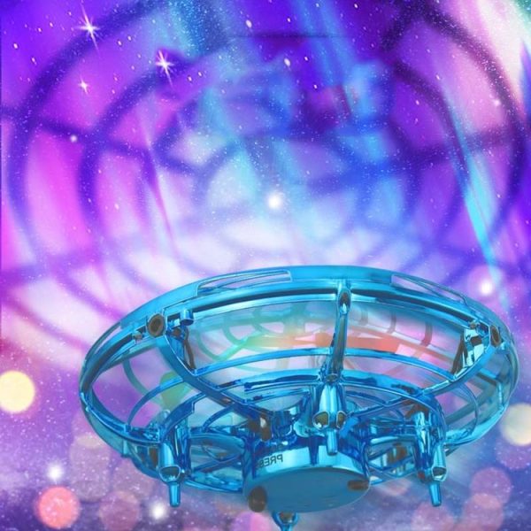 Colorful Lights 5 Induction Quadcopter UFO Mini Drone, Colour: Blue + Remote Control - Image 8