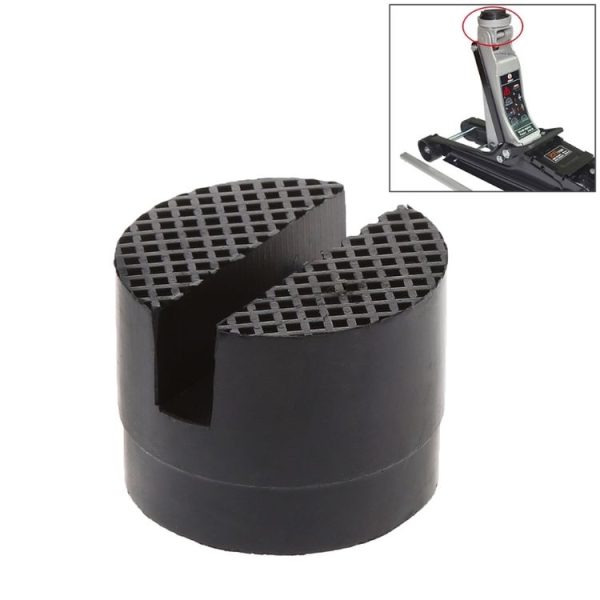 Floor Slotted Car Rubber Jack Pad Frame Protector Adapter Jacking Disk Pad Tool (Black) - Image 2