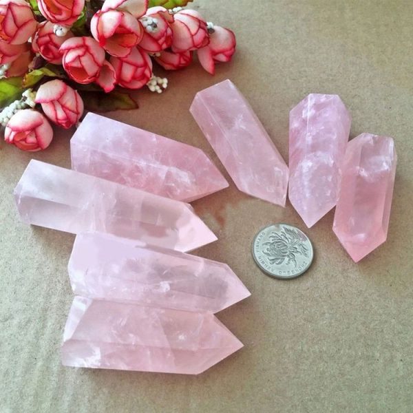 Natural Pink Crystal Original Stone Pink Crystal Single Tip Column Decoration - Image 2