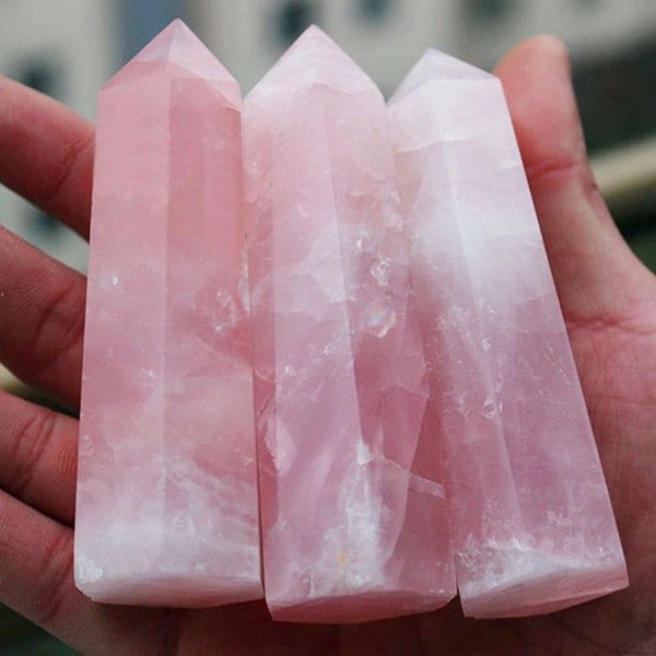 Natural Pink Crystal Original Stone Pink Crystal Single Tip Column Decoration - Image 3