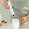 Whisk Household Electric Baking Mini Wireless Hand-Held Charging Stirrer Milk Frother (White) - Image 7