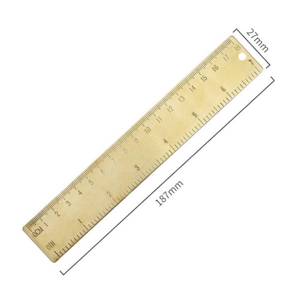 Brass Retro Drawing Ruler Measuring Tools, Model: 0-18cm Ruler - Image 2