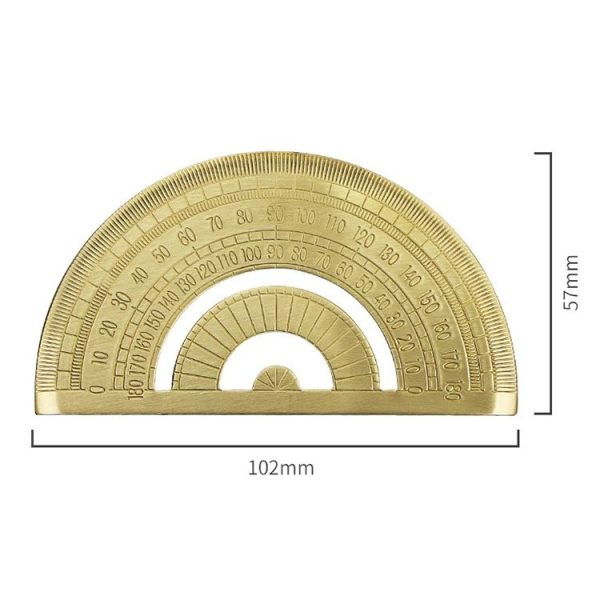 Brass Retro Drawing Ruler Measuring Tools, Model: 0-180 Degree Protractor - Image 2