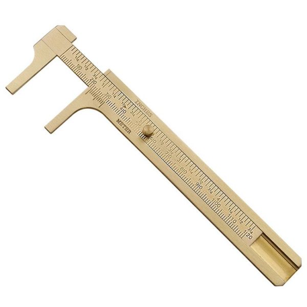Brass Retro Drawing Ruler Measuring Tools, Model: 0-120mm Caliper Double Scale - Image 2