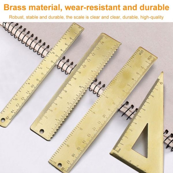 Brass Retro Drawing Ruler Measuring Tools, Model: 0-120mm Caliper Double Scale - Image 3