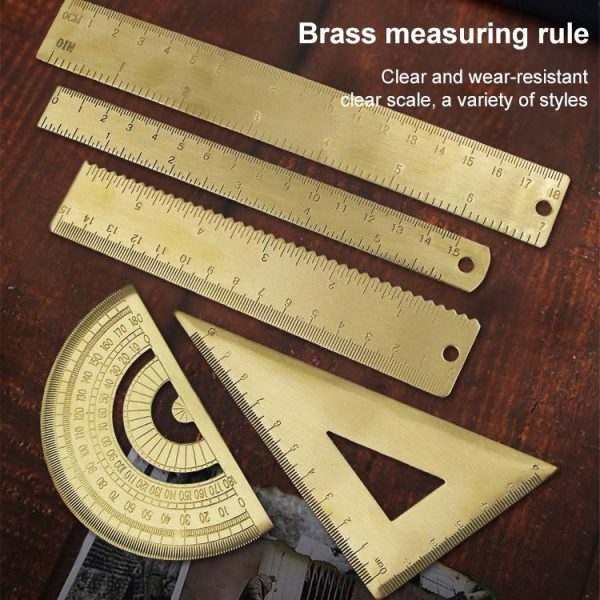 Brass Retro Drawing Ruler Measuring Tools, Model: 0-120mm Caliper Double Scale - Image 7