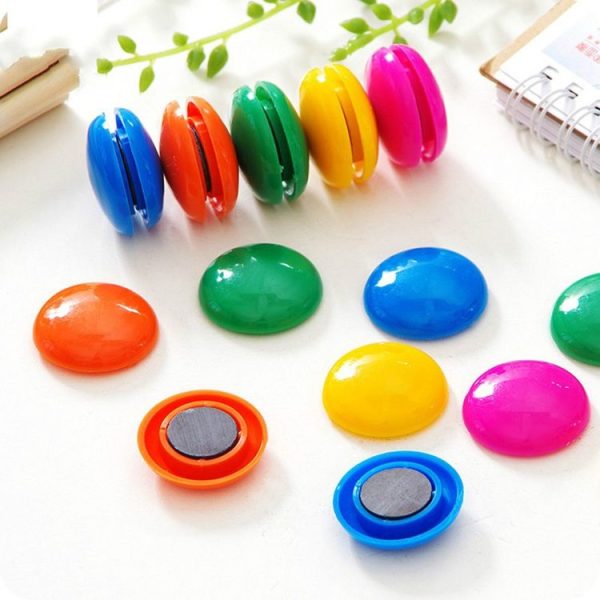 20 PCS Colorful Round Multi-function Refrigerator Magnetic Stickers, Random Color Delivery - Image 3