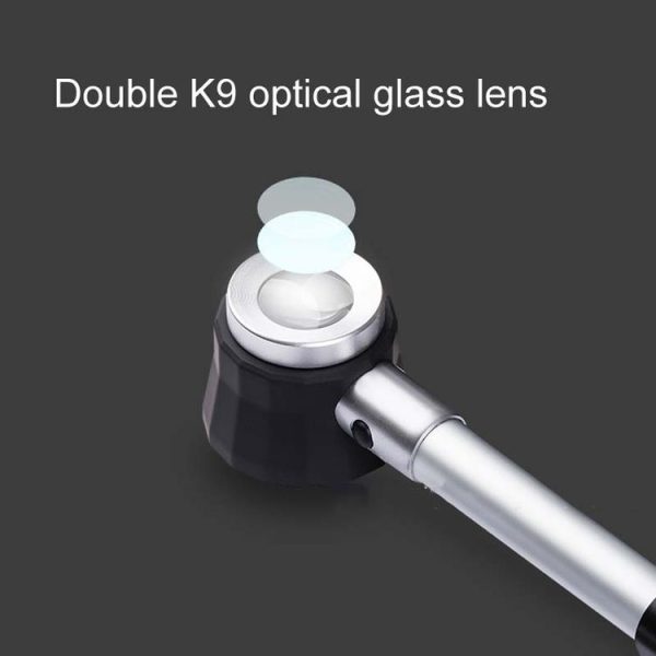 Handheld With Scale With 3 Lights 45 Times Magnifying Glass High-Definition Double Lens Magnifying Glass - Image 3
