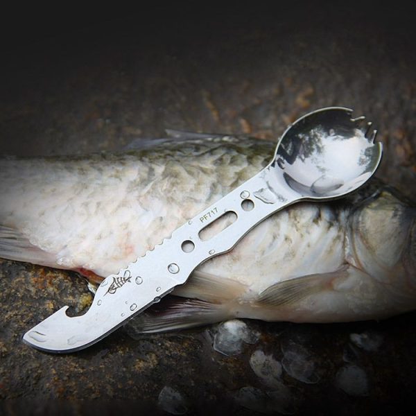2 PCS Multifunctional Camping Tableware Knife Fork And Spoon Integrated Outdoor Survival Tool, Random Color Delivery - Image 6