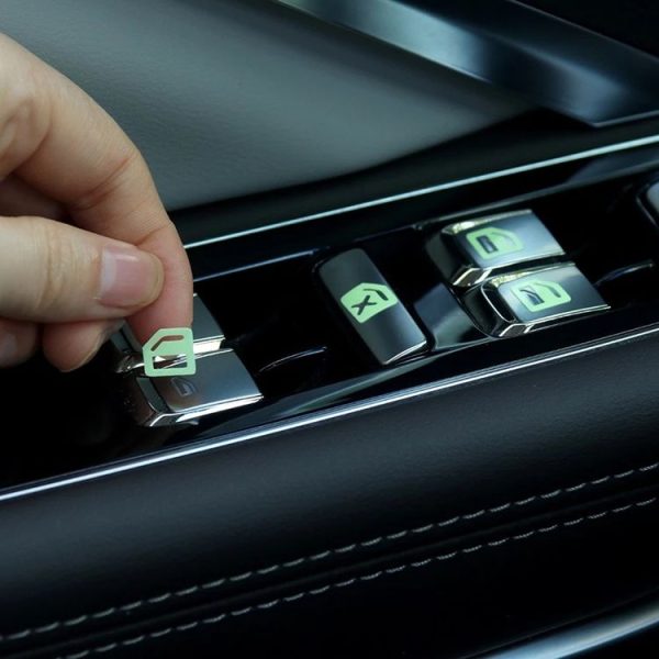Car Window Sticker Lifter Modified Sticker Car Luminous Switch Car Window Button Car Sticker (Luminous Blue) - Image 4