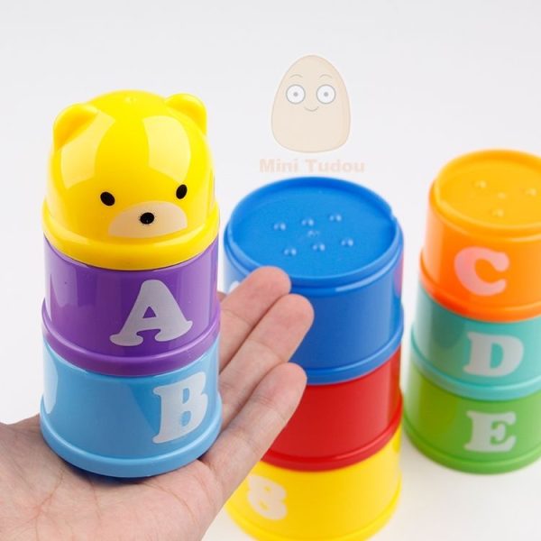 Educational Baby Toys 6Month Figures Letters Foldind Stack Cup Tower Children Early Intelligence - Image 3