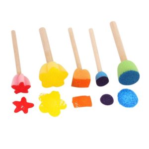 5 in 1 Sponge Stamp DIY Graffiti Items For Children (Colorful Mushroom Stick)