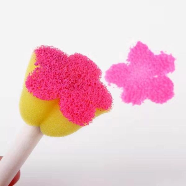 5 in 1 Sponge Stamp DIY Graffiti Items For Children (Colorful Mushroom Stick) - Image 4