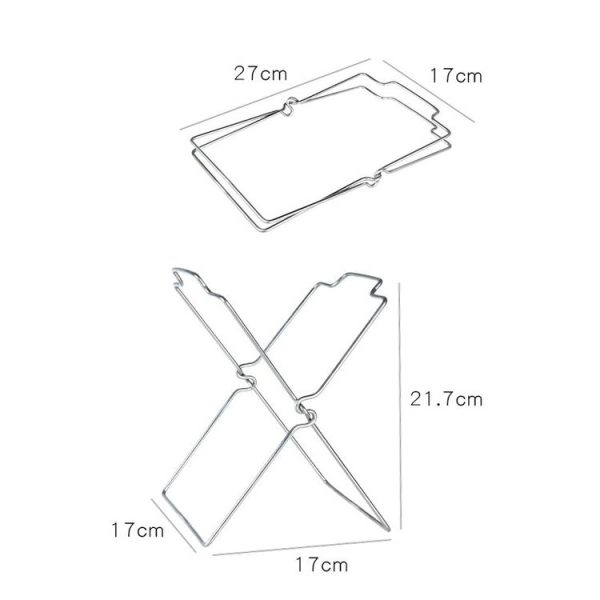 Stainless Steel Kitchen Foldable Storage Rack Plastic Bag Towel Trash Can Holder - Image 2
