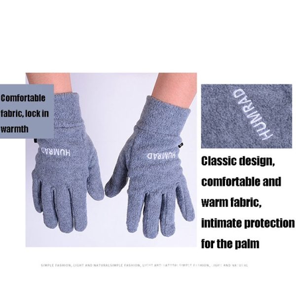 HUMRAD Fall And Winter Outdoor Thermal Cold-proof Touch Screen Polar Fleece Gloves, Size: Free Size (Red) - Image 3