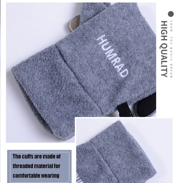 HUMRAD Fall And Winter Outdoor Thermal Cold-proof Touch Screen Polar Fleece Gloves, Size: Free Size (Red) - Image 6