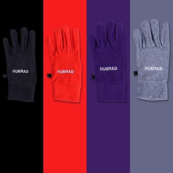 HUMRAD Fall And Winter Outdoor Thermal Cold-proof Touch Screen Polar Fleece Gloves, Size: Free Size (Red) - Image 7
